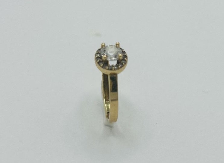 Bague Solitaire en Or Empierrée 18K