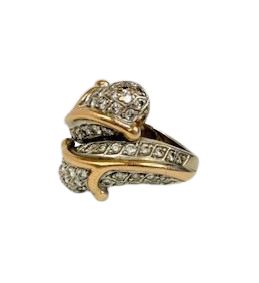 Bague en Or Rose 18K Sertie de Diamants
