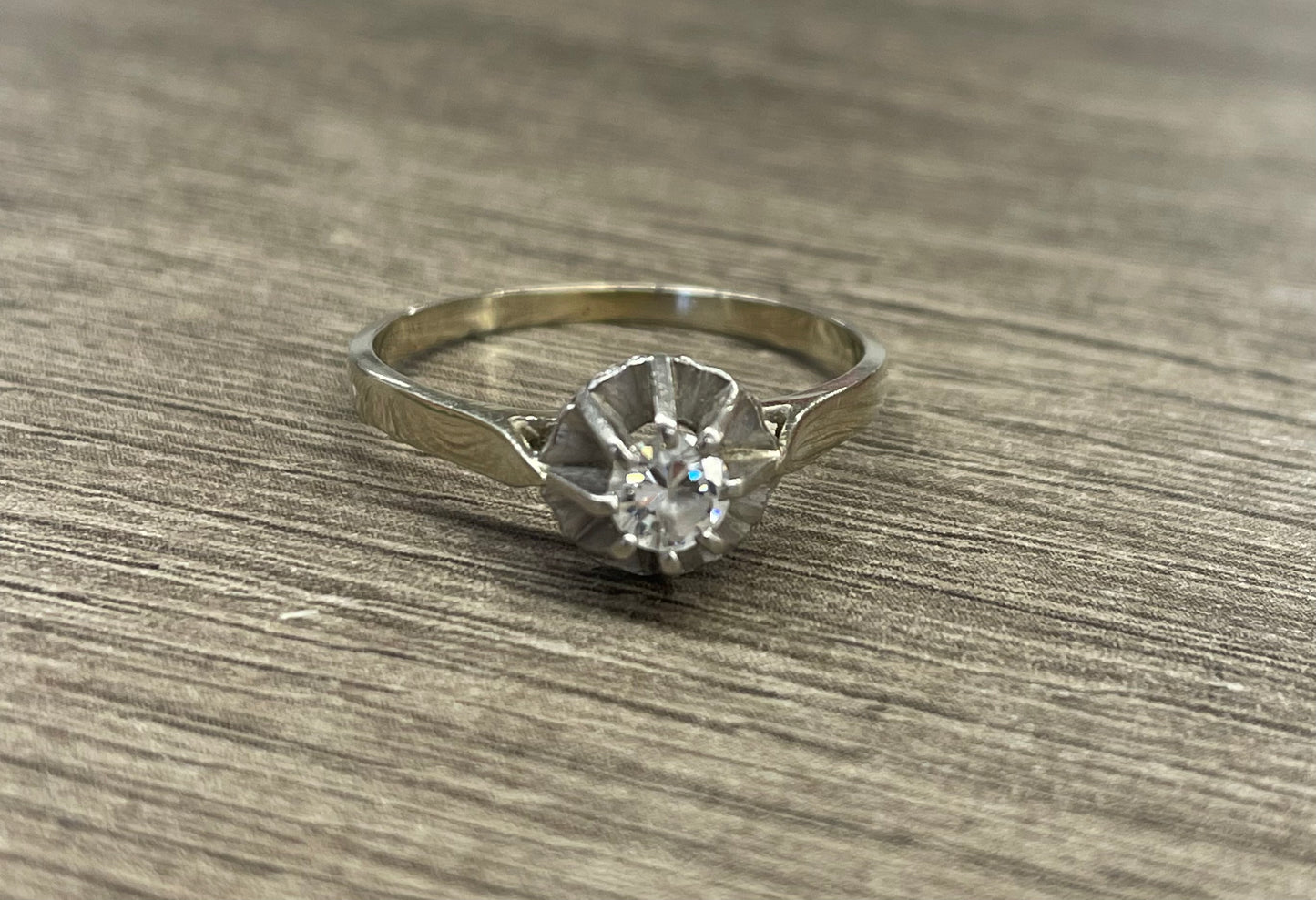 Bague Solitaireen Or Blanc 18K Taille-59