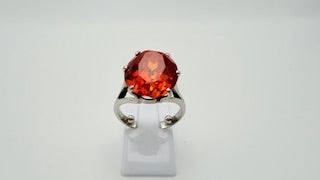 Bague Solitaire Or Blanc 18K avec Oxyde de Zirconium - 7.04 Grs