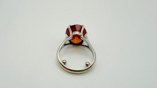 Bague Solitaire Or Blanc 18K avec Oxyde de Zirconium - 7.04 Grs