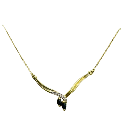 Collier Or Jaune et Saphir