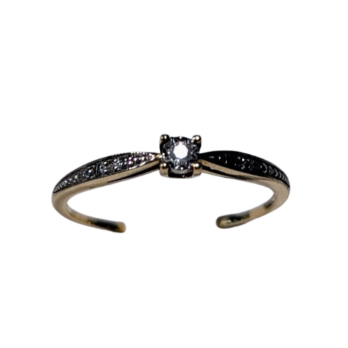 Bague 2 ors solitaire 0.1 0 ct