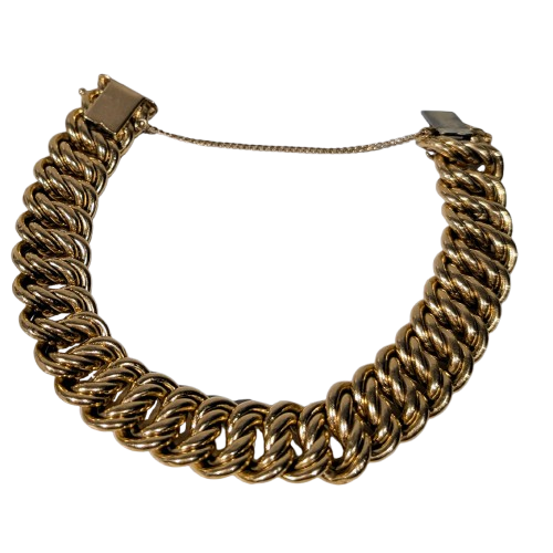Bracelet Gourmette Or maille américaine