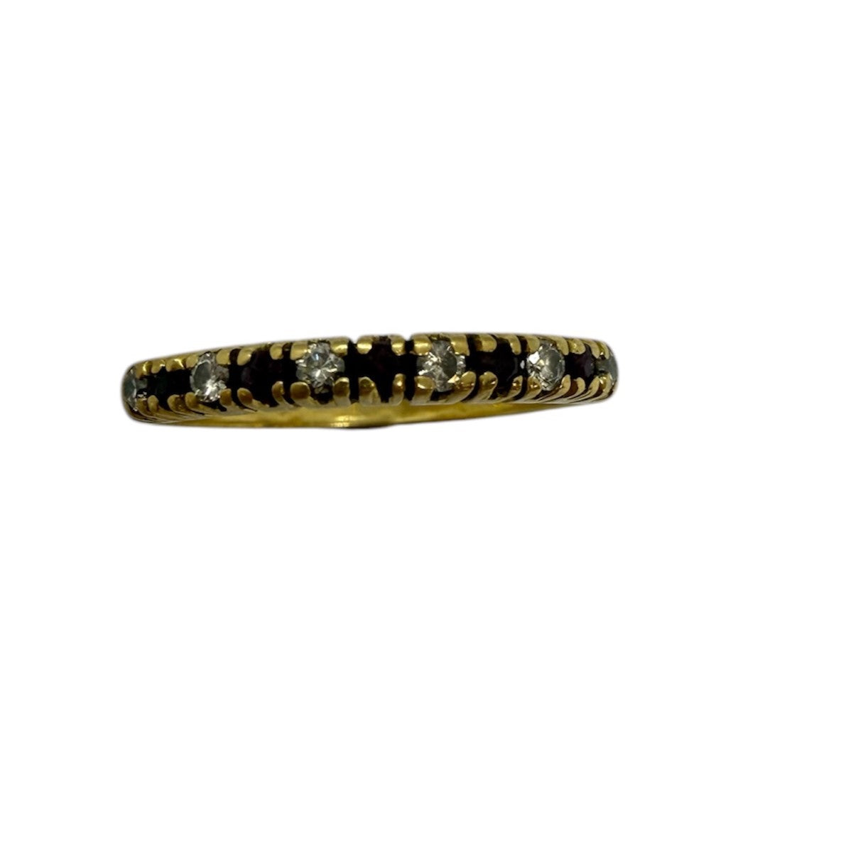 Bague en Or Jaune avec Diamants et Rubis