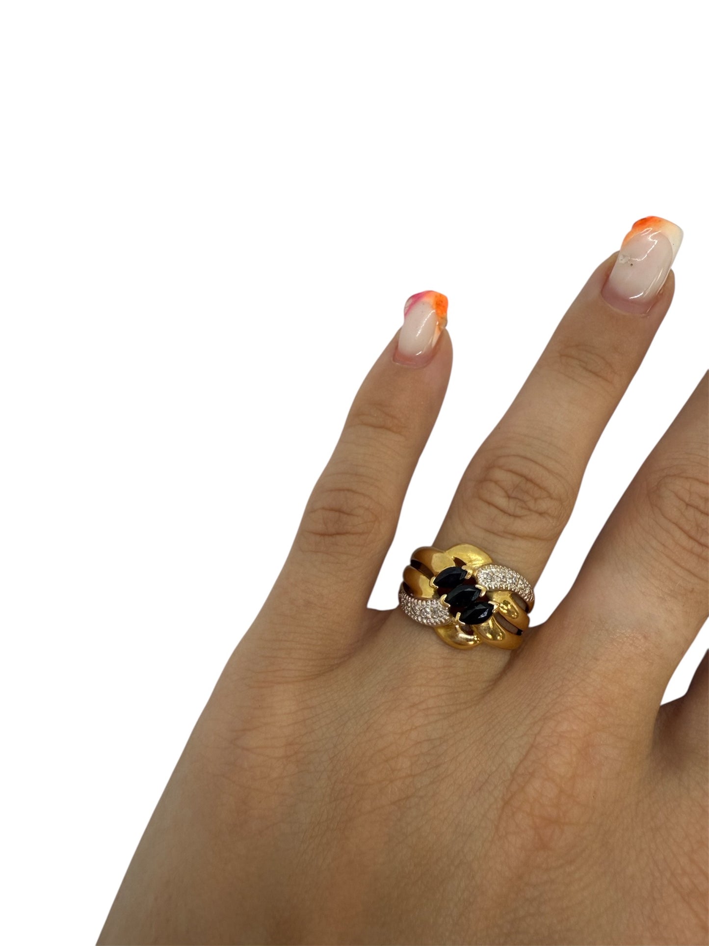 Bague en Or Jaune et Blanc 18K Taille-49