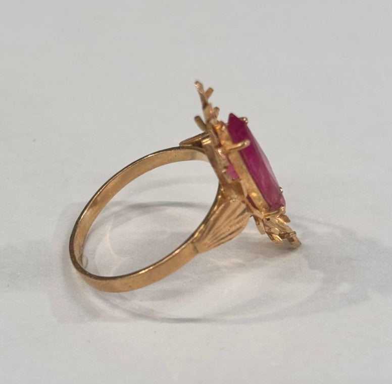 Bague Marquise en Or Jaune 18K Taille-52