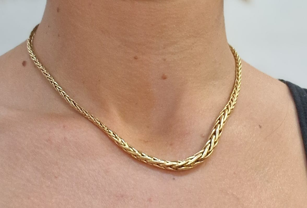 Collier Ras du Cou en Or Jaune 18K 12.75 Grs