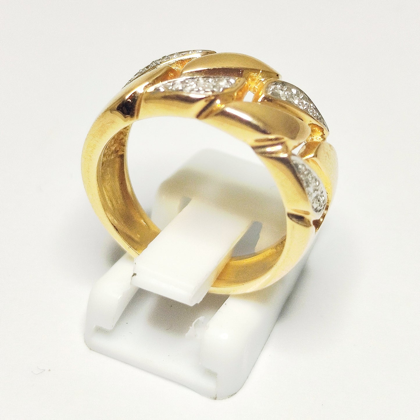 Bague Jonc Or Jaune 18K Certifié Diamants – 8.92 Grs