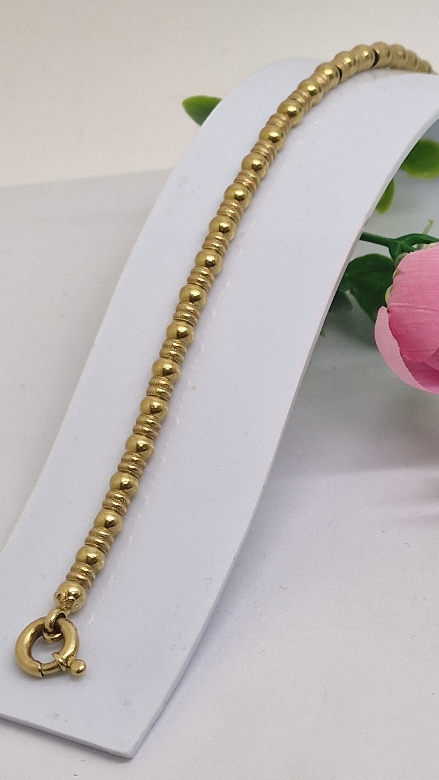 Bracelet Maillon Fantaisie Or Jaune 18 Carats 19cm