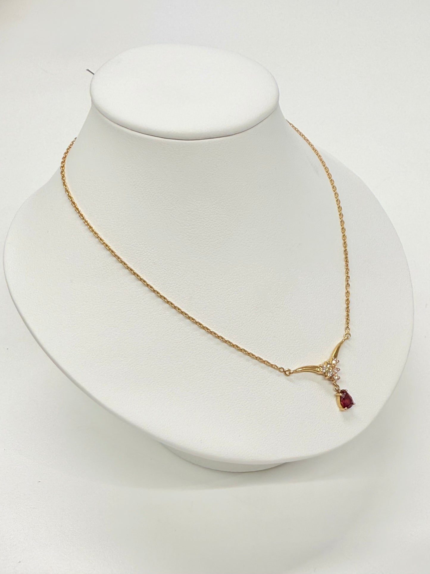 Collier Princesse Or Jaune Diamants et Rubis 18k