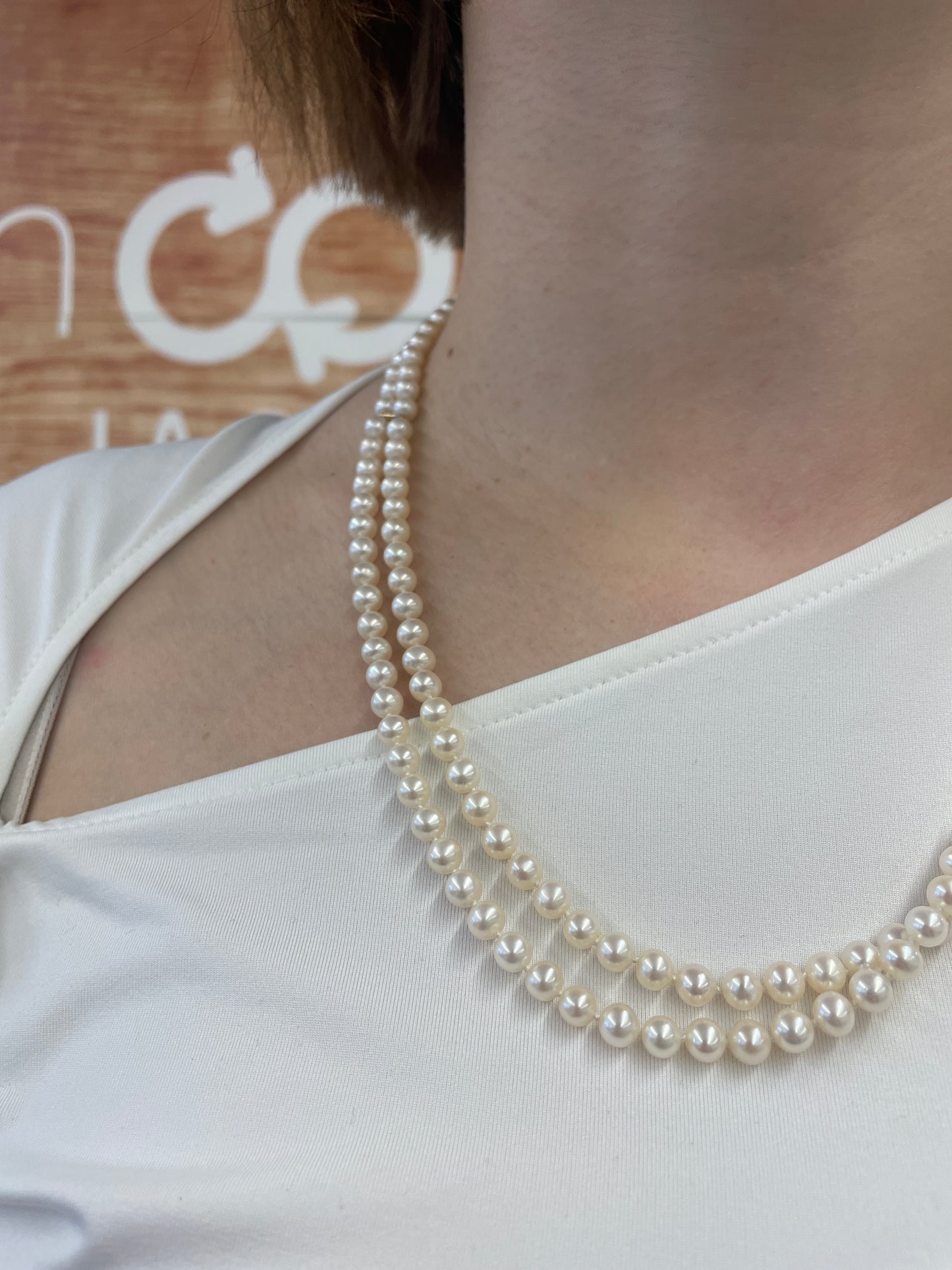 Collier Matinée Or Jaune Perles 18K 49.83 Grs
