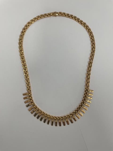 Collier ras de cou Or Jaune Gourmette 18K 44cm