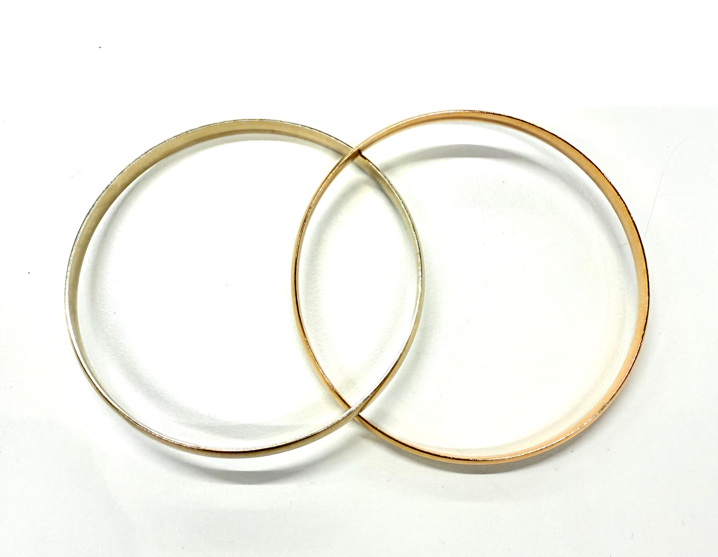 Bracelet Jonc 2 Joncs Or Blanc et Or Rose 18k 38.22 Grs