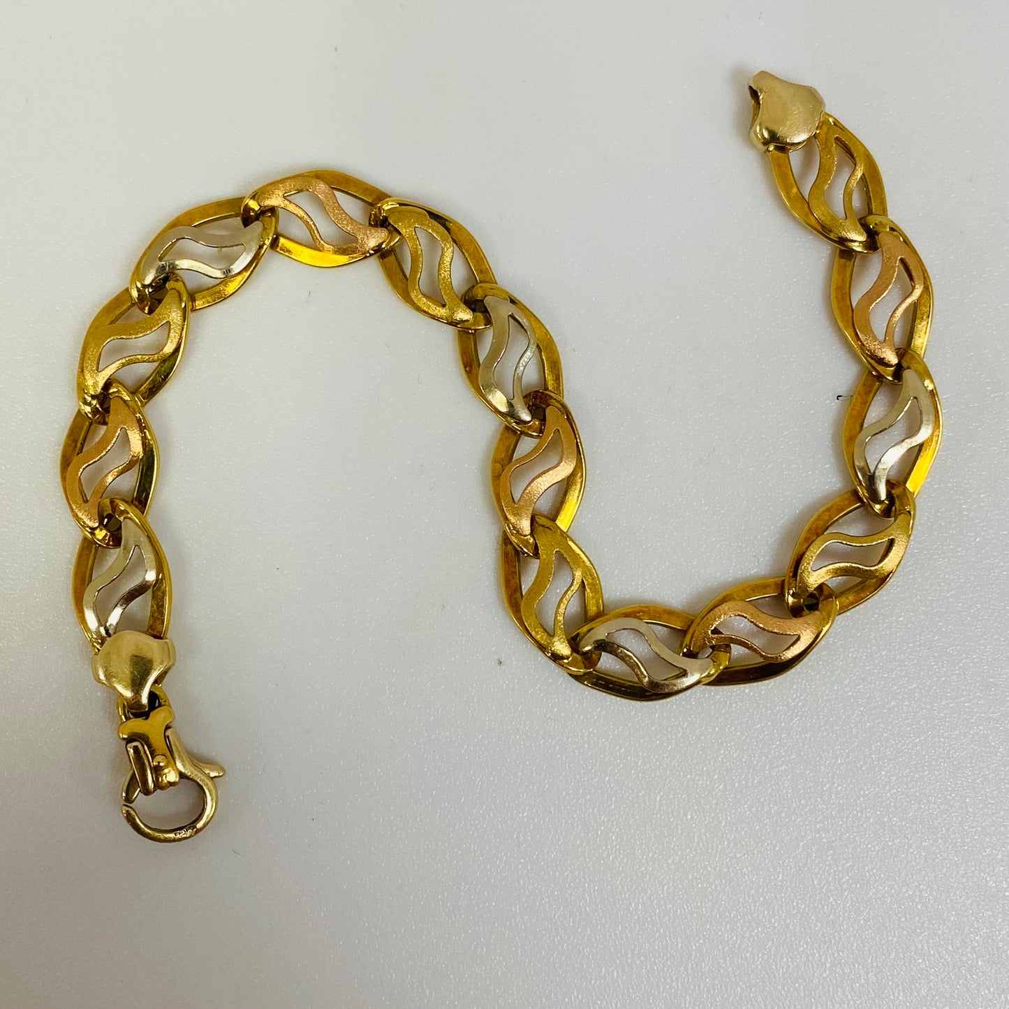 Bracelet Maillon en Or 18 Carats Tête d'Aigle 18 K - 7.88 Grs