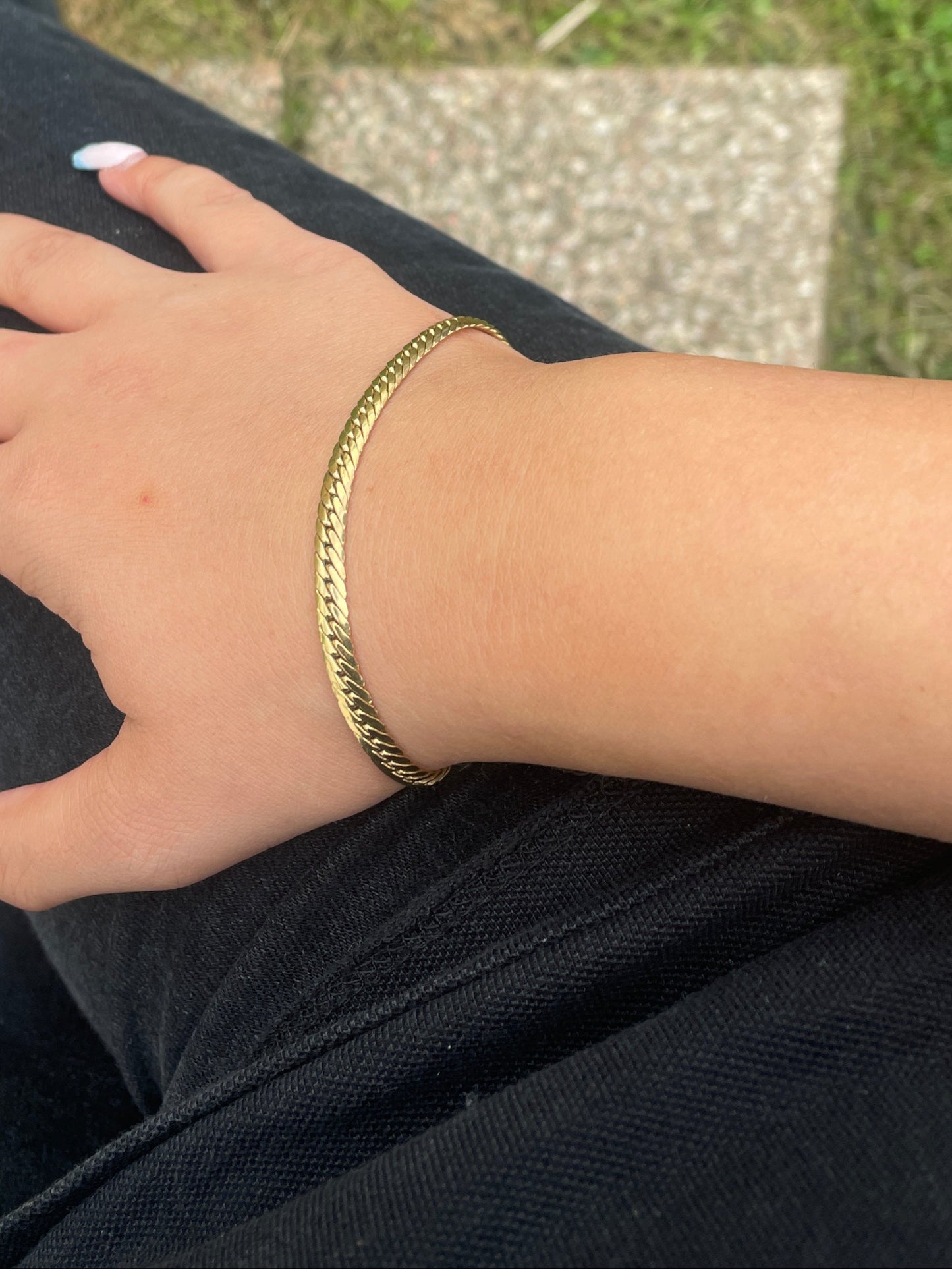 Bracelet Maillon Palmier Or Jaune 18K 5.60 Grs