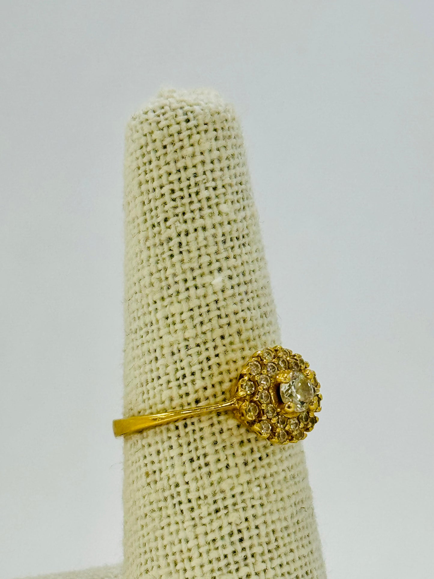 Bague en Or Jaune 18 K avec Oxyde de Zirconium - T 56