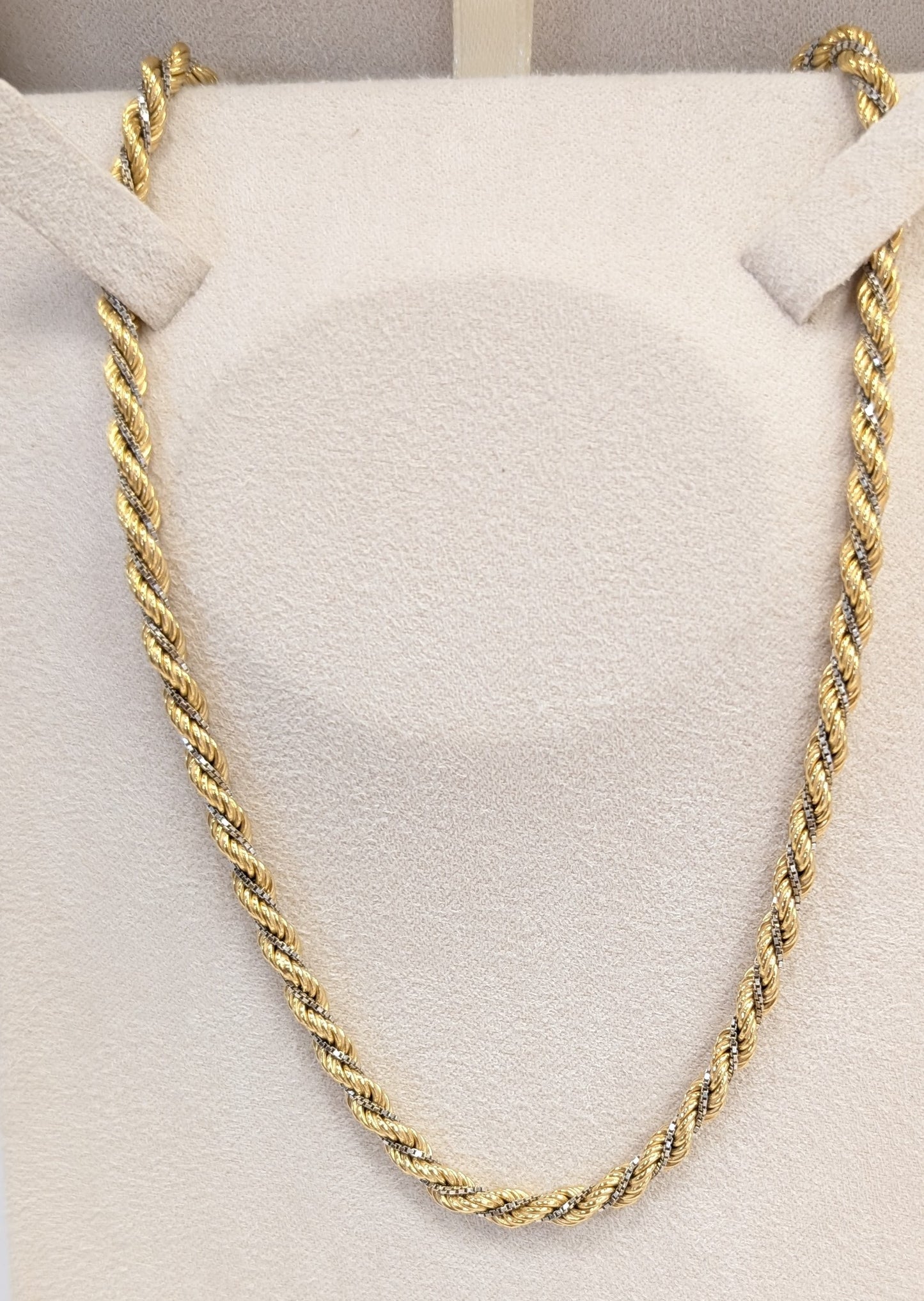 Collier Princesse en Or jaune et or blanc 18k 12.94 Grs