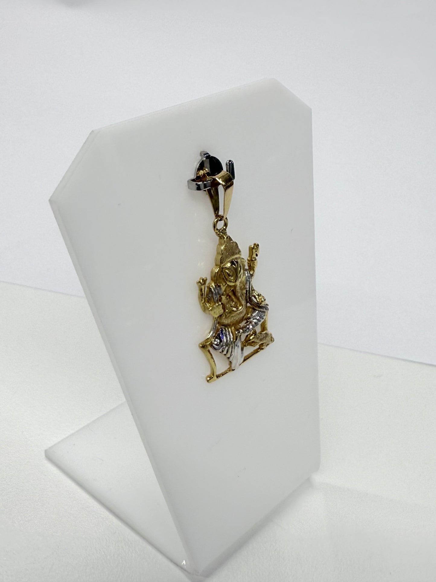 Pendentif Ganesh en Or jaune et blanc 18k