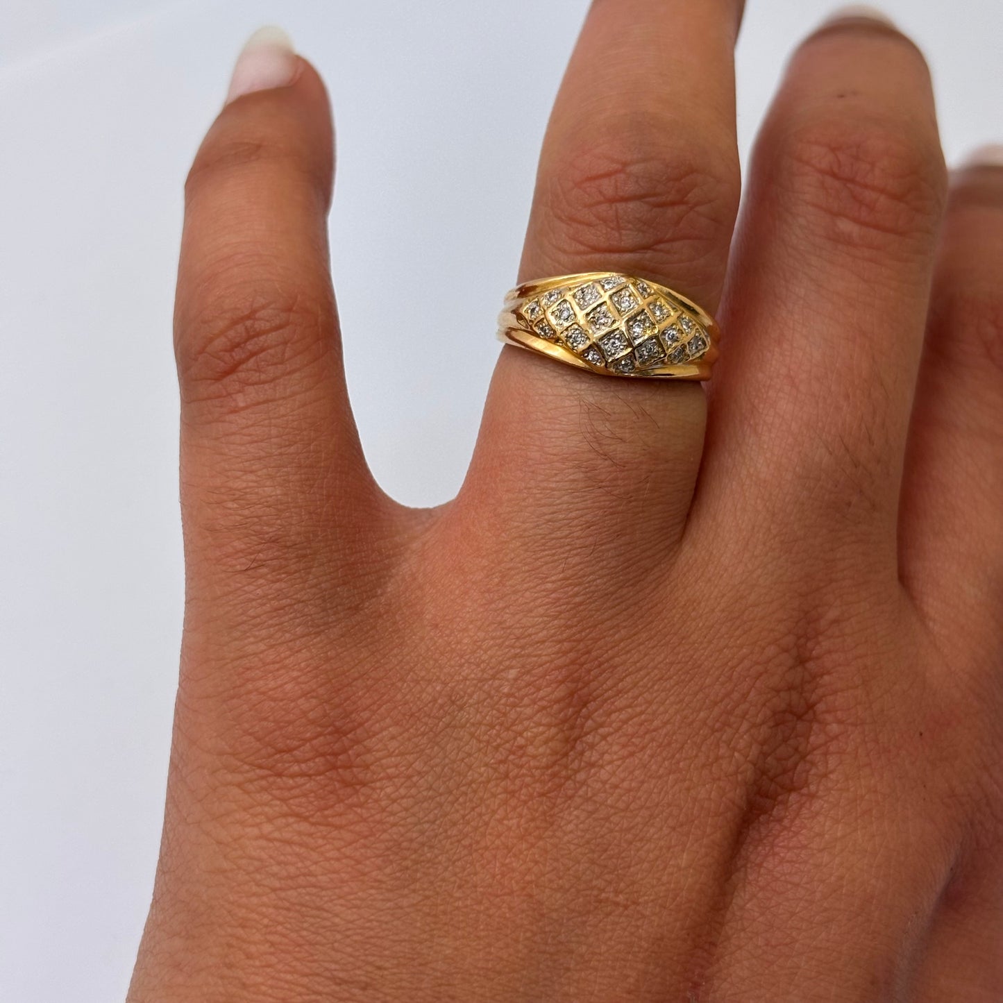 Bague en or jaune 18K Taille-52