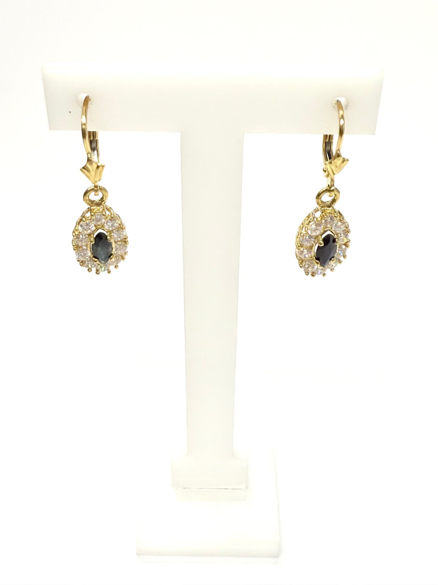 Parure 18K Collier, Bracelet et Boucles d'oreille Saphirs et Zirconiums
