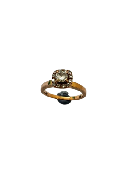 Bague Solitaire Or Rose 18 K Taille-50