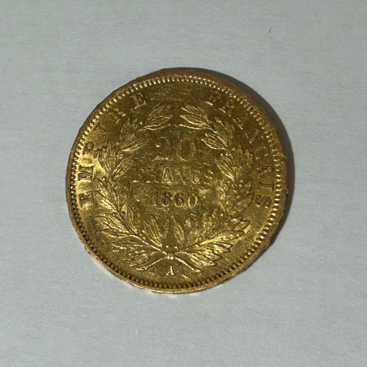 20 Francs Napoléon 1860 en Or Jaune 18K - 6.44g