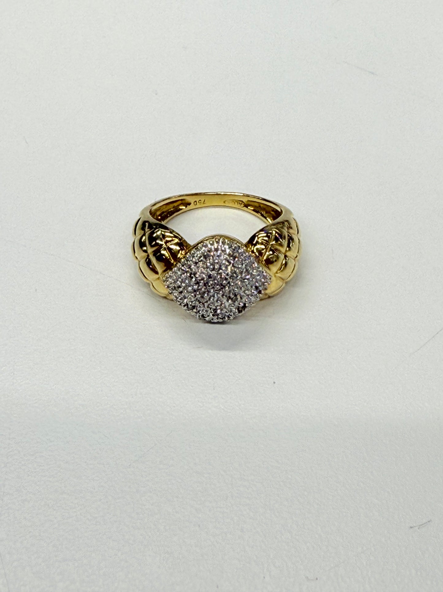 Bague en Or jaune et blanc avec diamants 18K