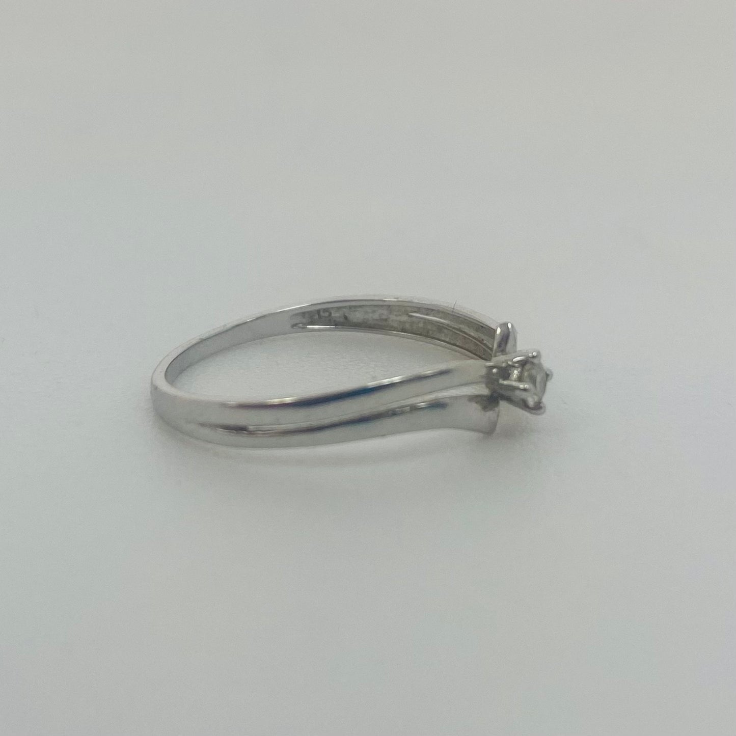 Bague Solitaire Or Blanc avec Diamant 18K