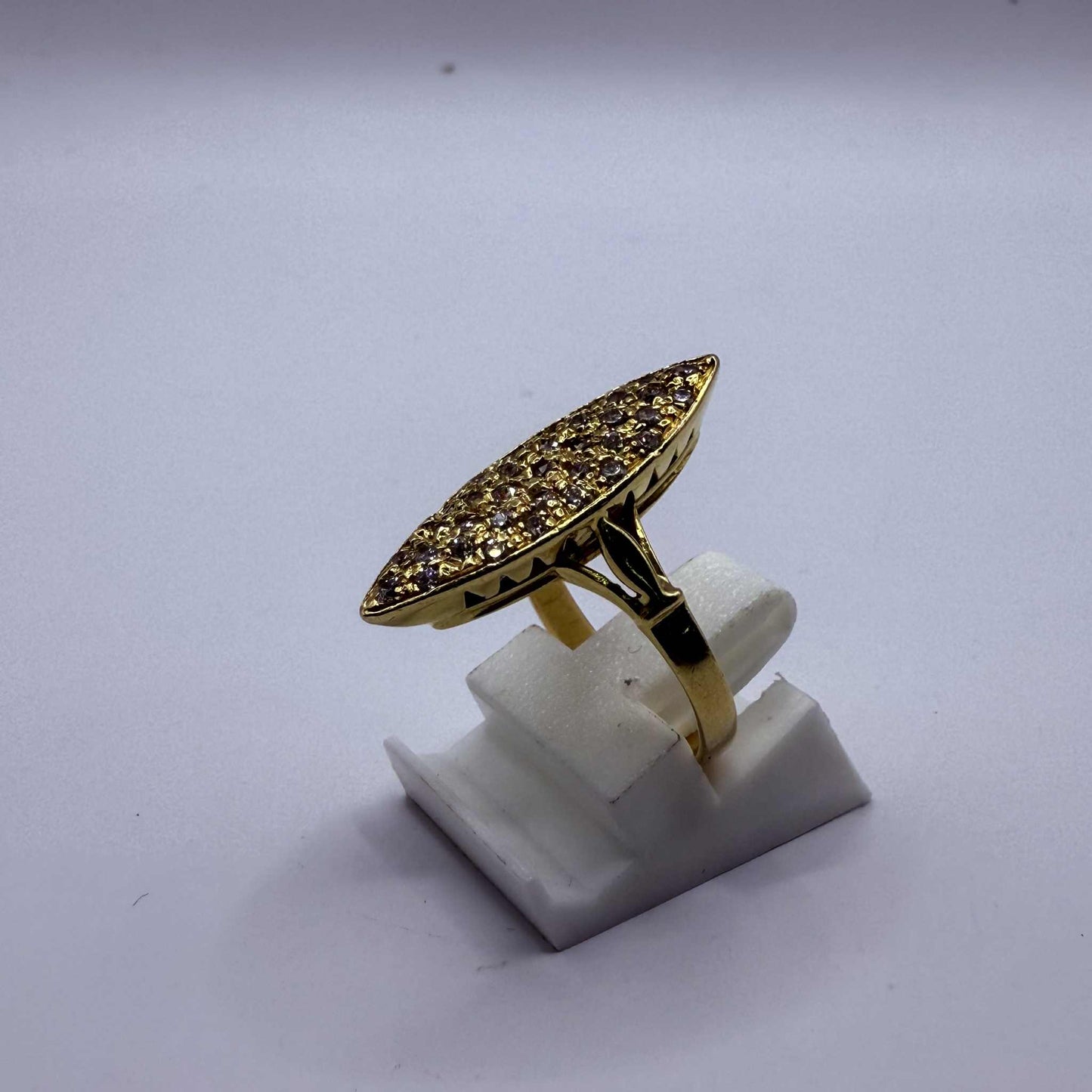 Bague Marquise Or Jaune 18K Taille-47