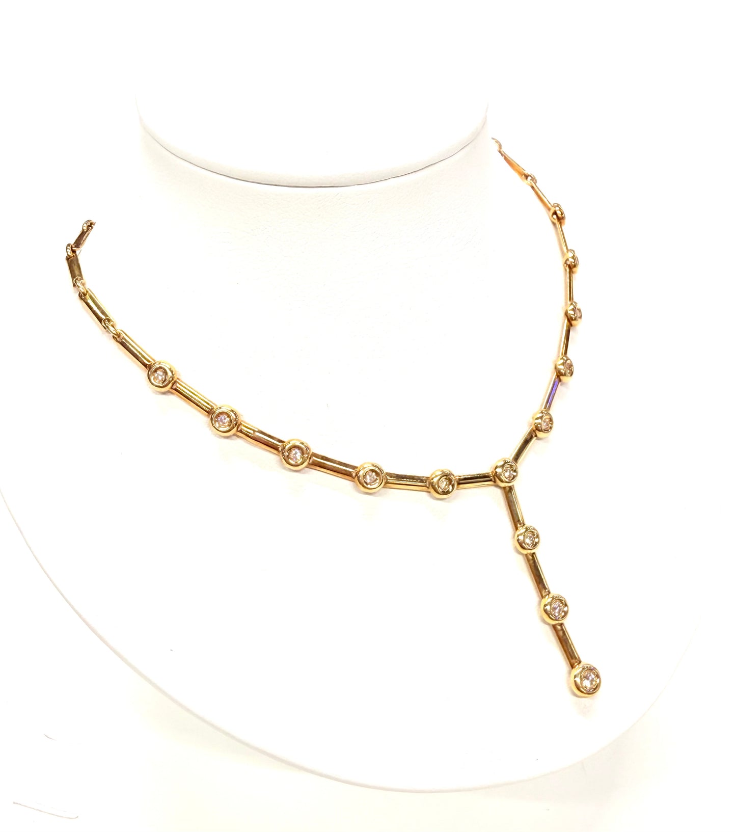 Collier Rivière Diamants Or Jaune 18K 10.86 Grs