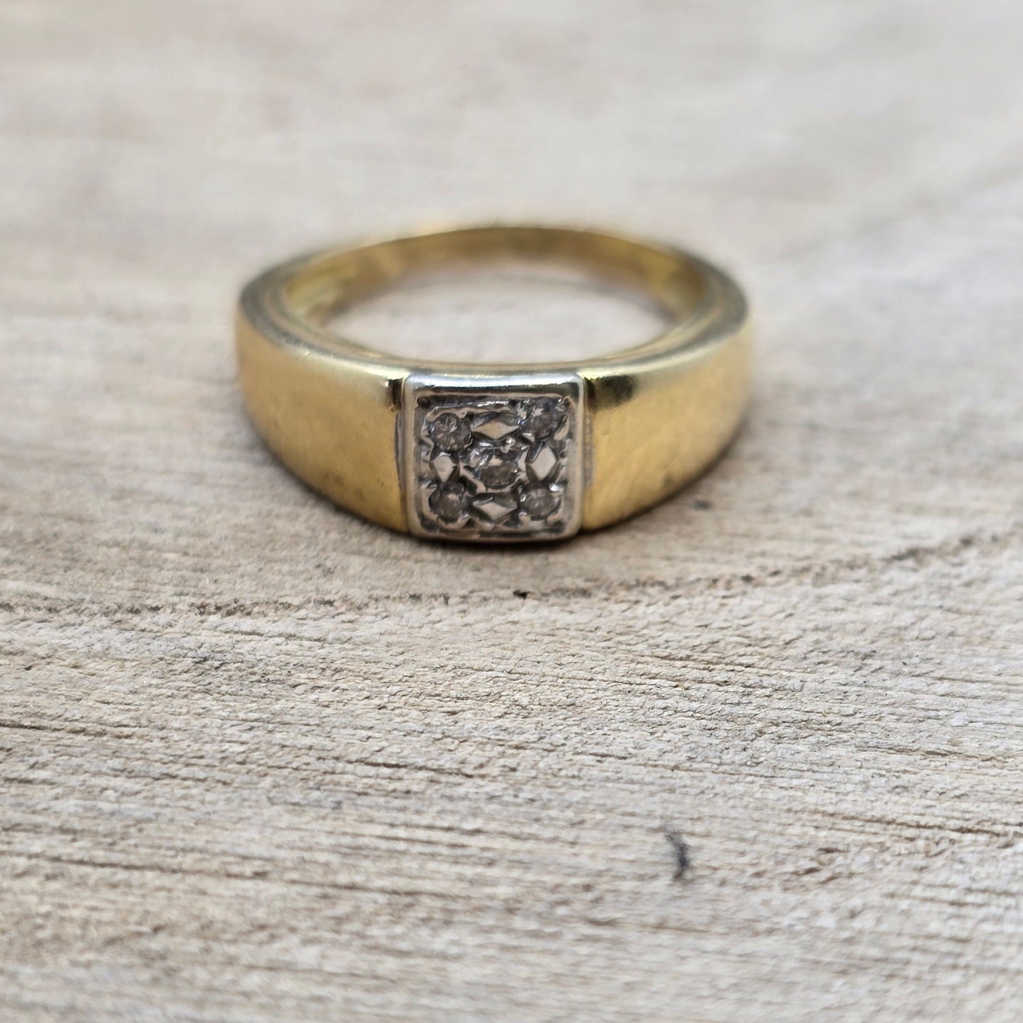 Bague en Or 18K avec 5 diamants - T 49