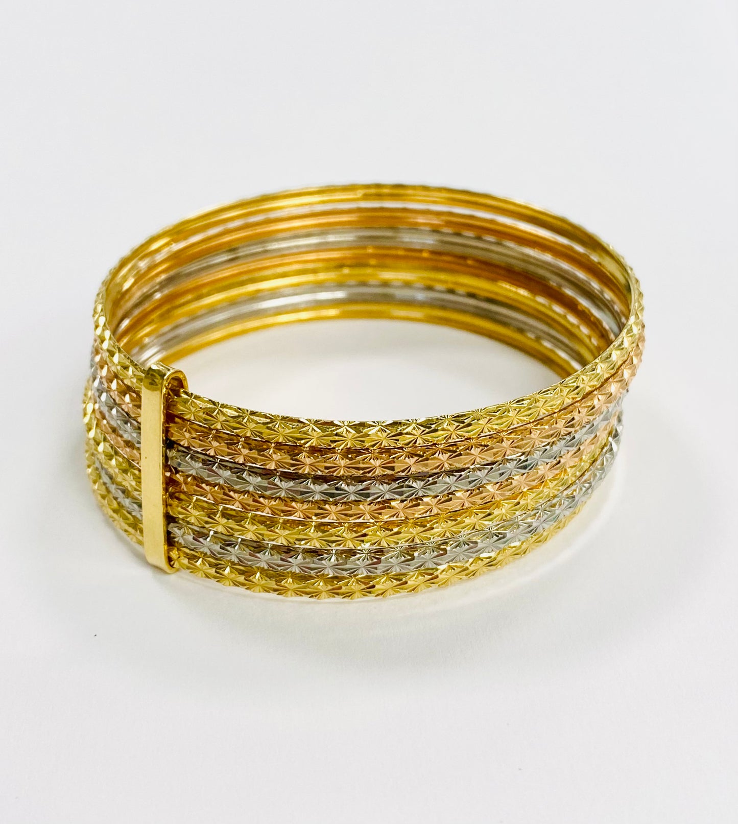 Bracelet Semainier Jonc Or 18K Tricolore
