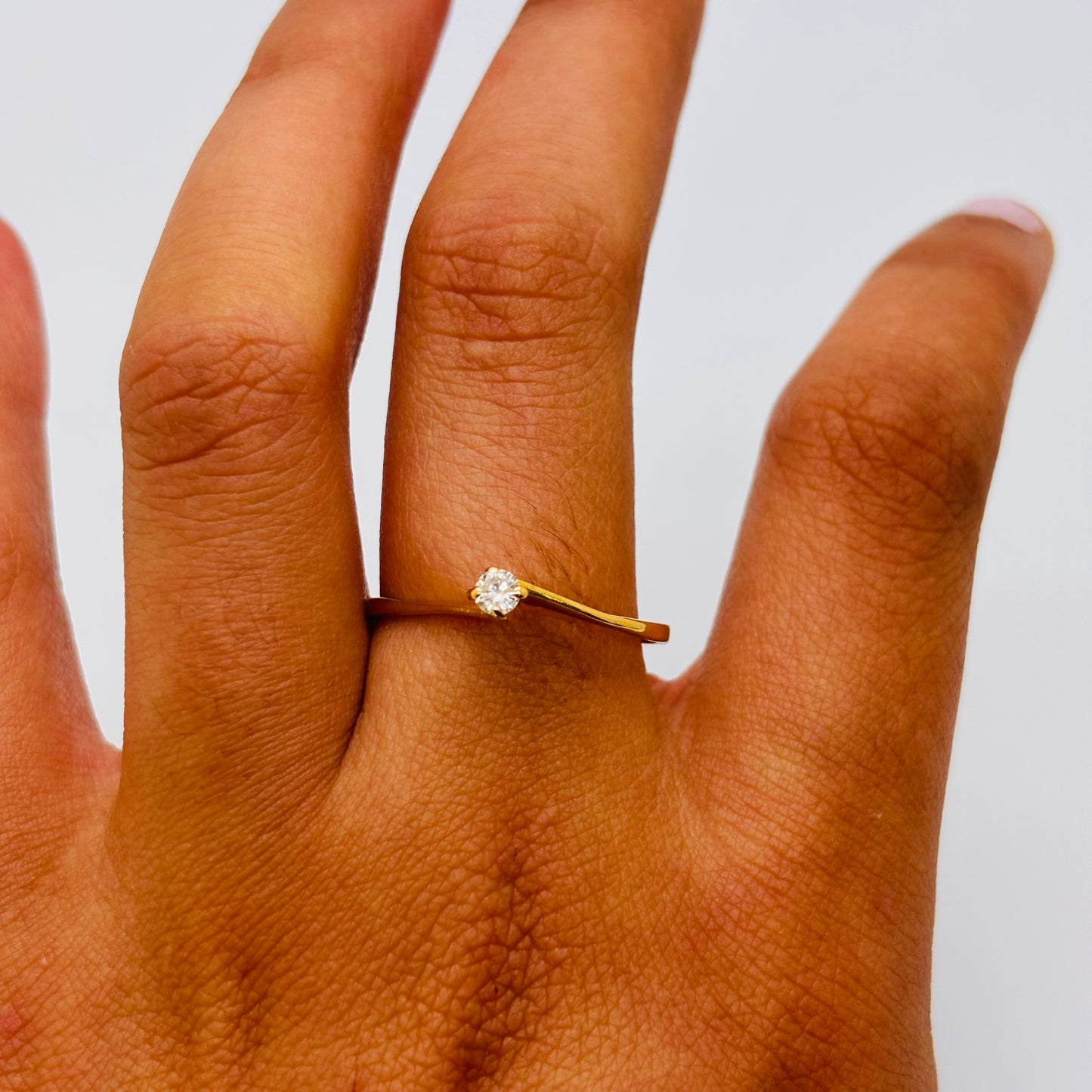 Solitaire en or Jaune 18 carats avec diamant - T65