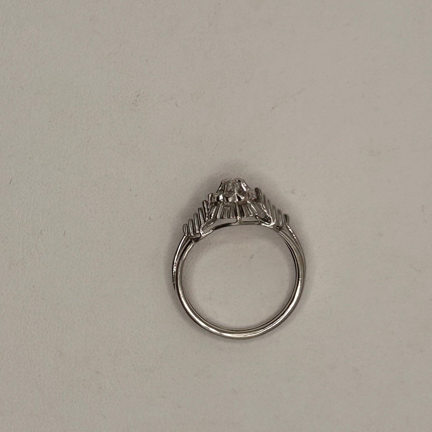 Bague Solitaire Or Blanc Diamant 0,05ct 18K - Taille 53