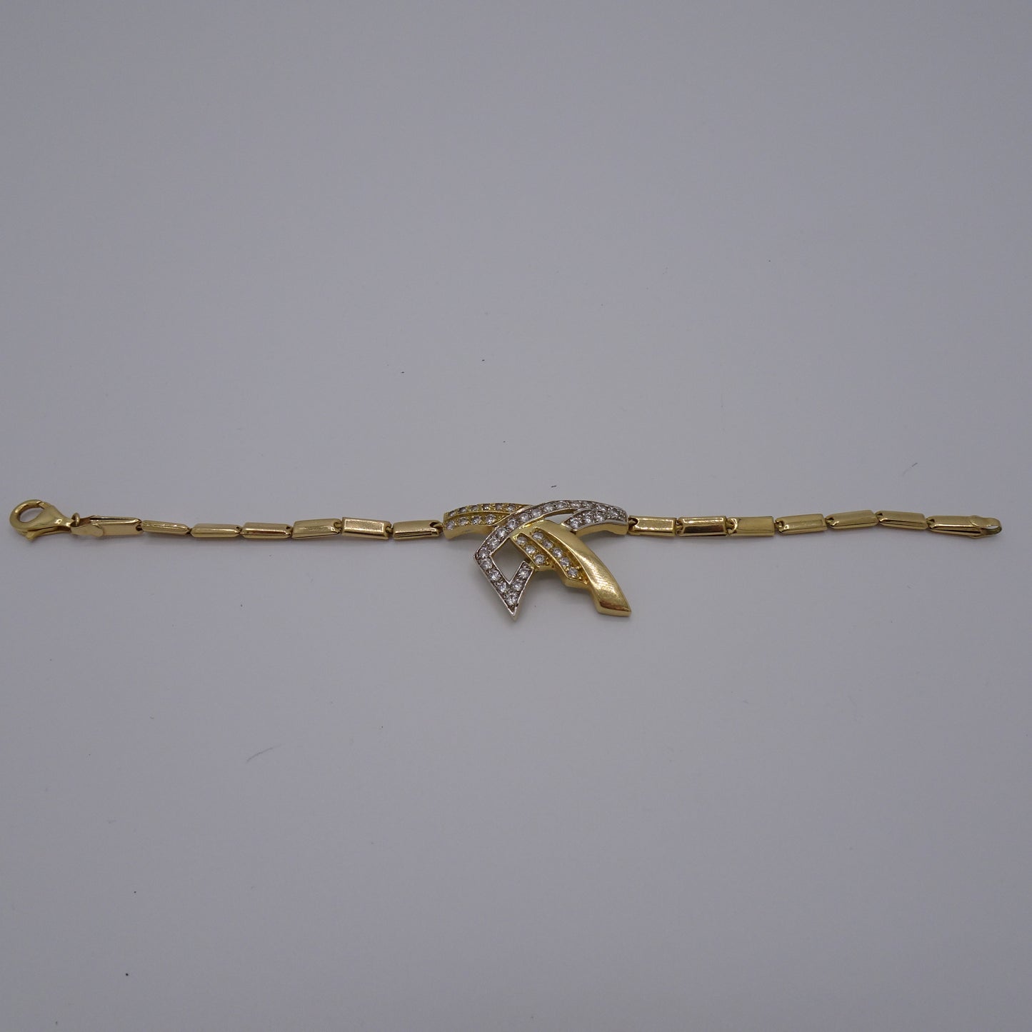 Bracelet Or Jaune Maille Rectangle 18K 8.52 Grs