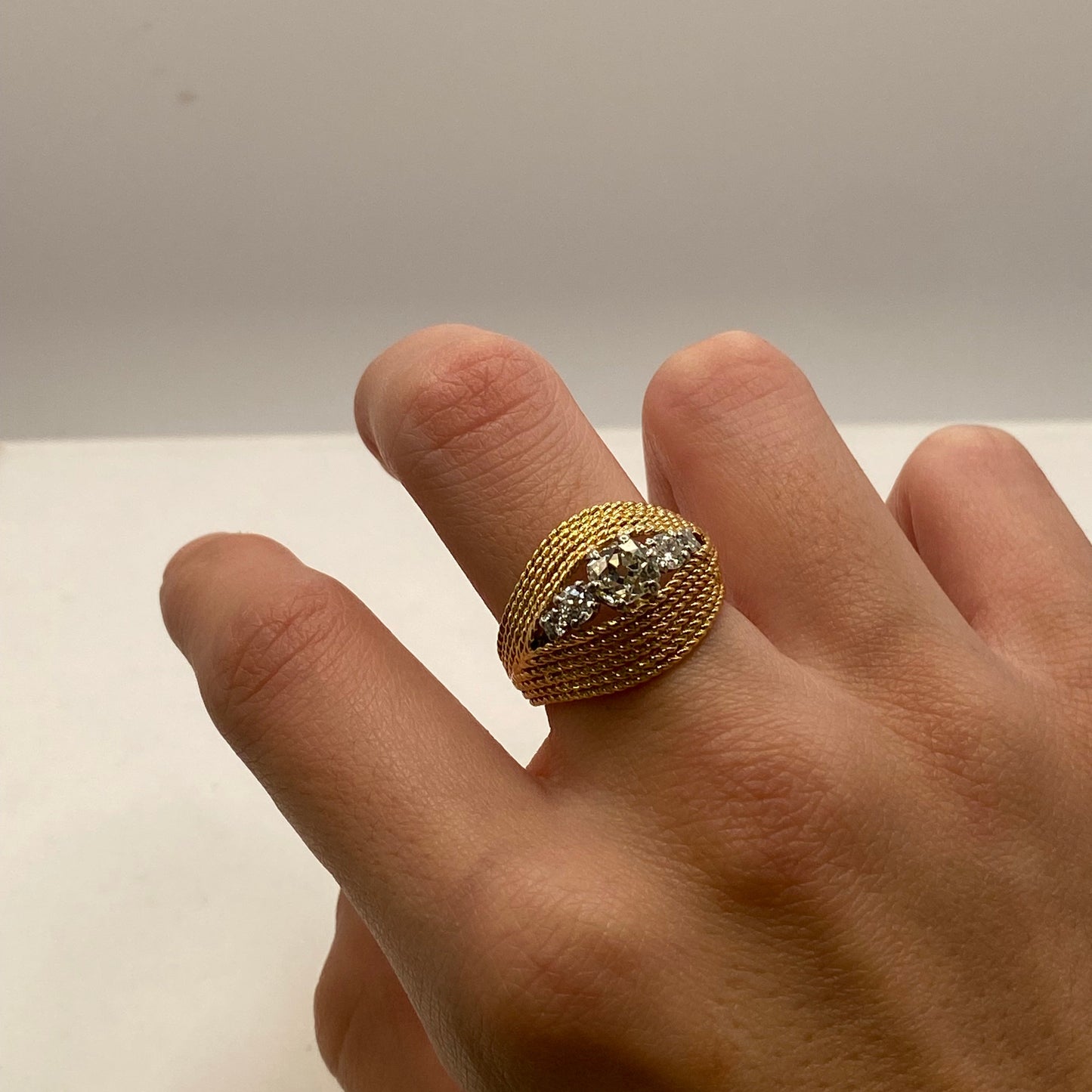 Bague Ancienne en Or Jaune 18K Taille-57