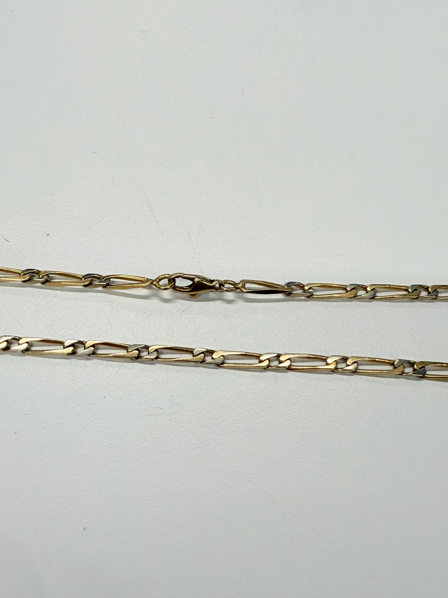 Collier Chaîne Figaro Or jaune et blanc 18k