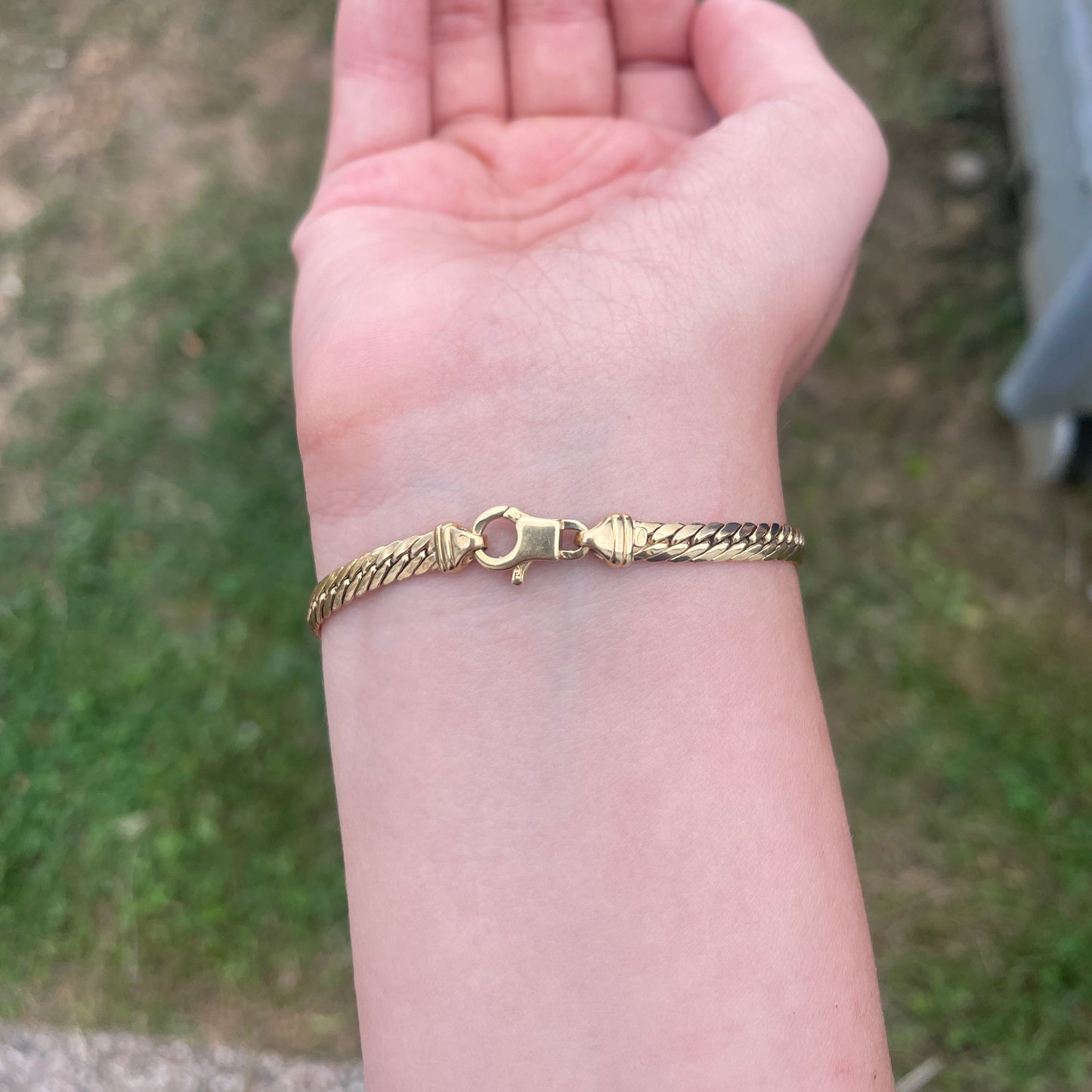 Bracelet Maillon Palmier Or Jaune 18K 5.60 Grs