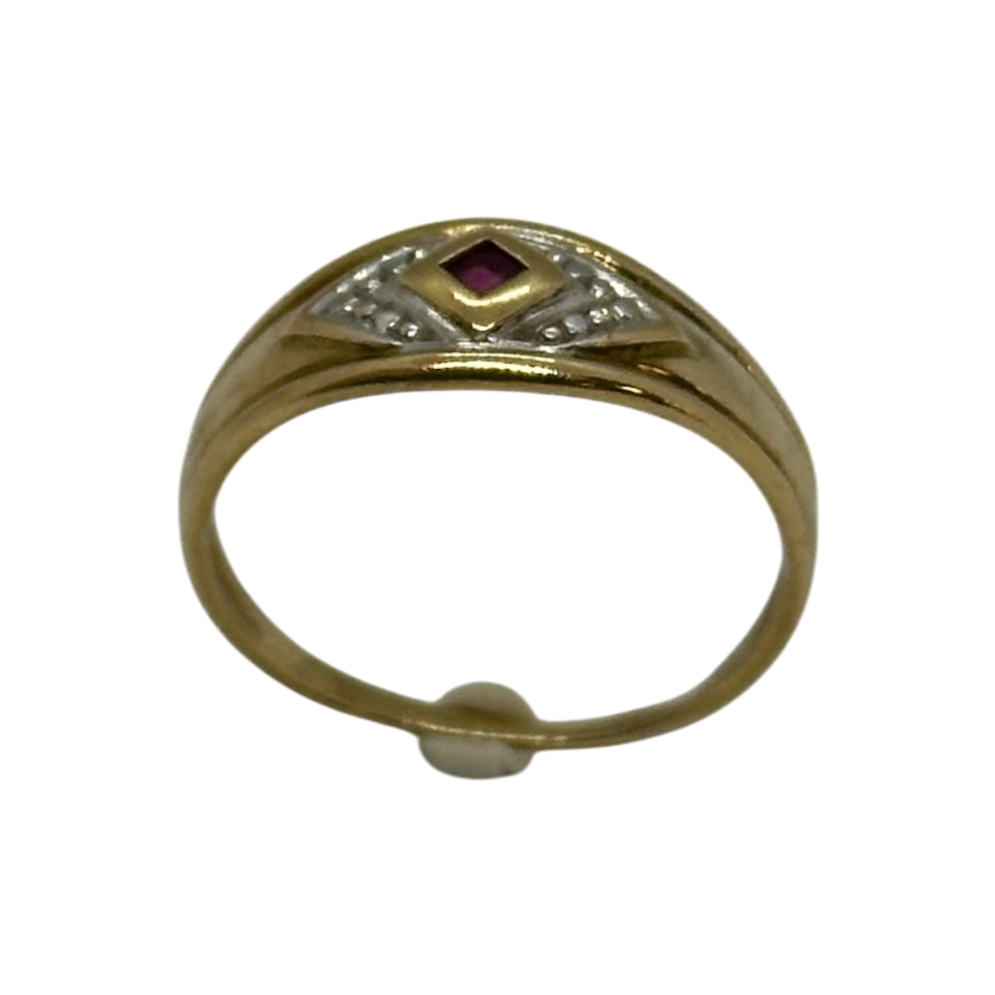 Bague 2 ors avec Pierre Rouge