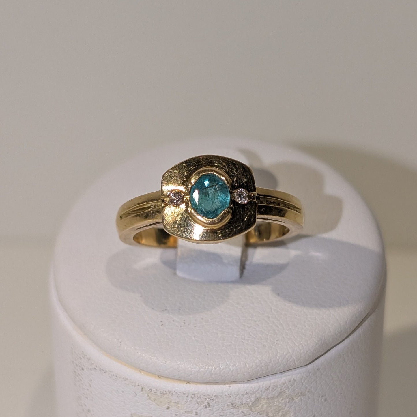 Bague Ancienne avec Pierre 18K Taille-54