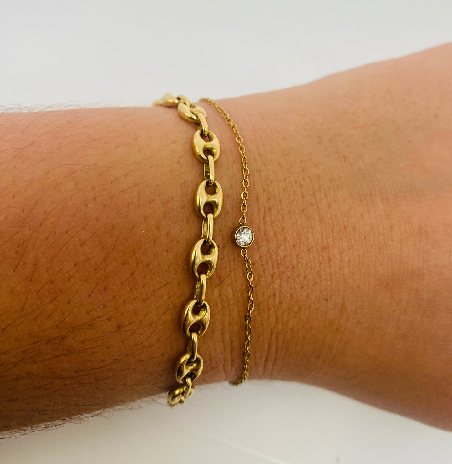 Bracelet or maille grain de café