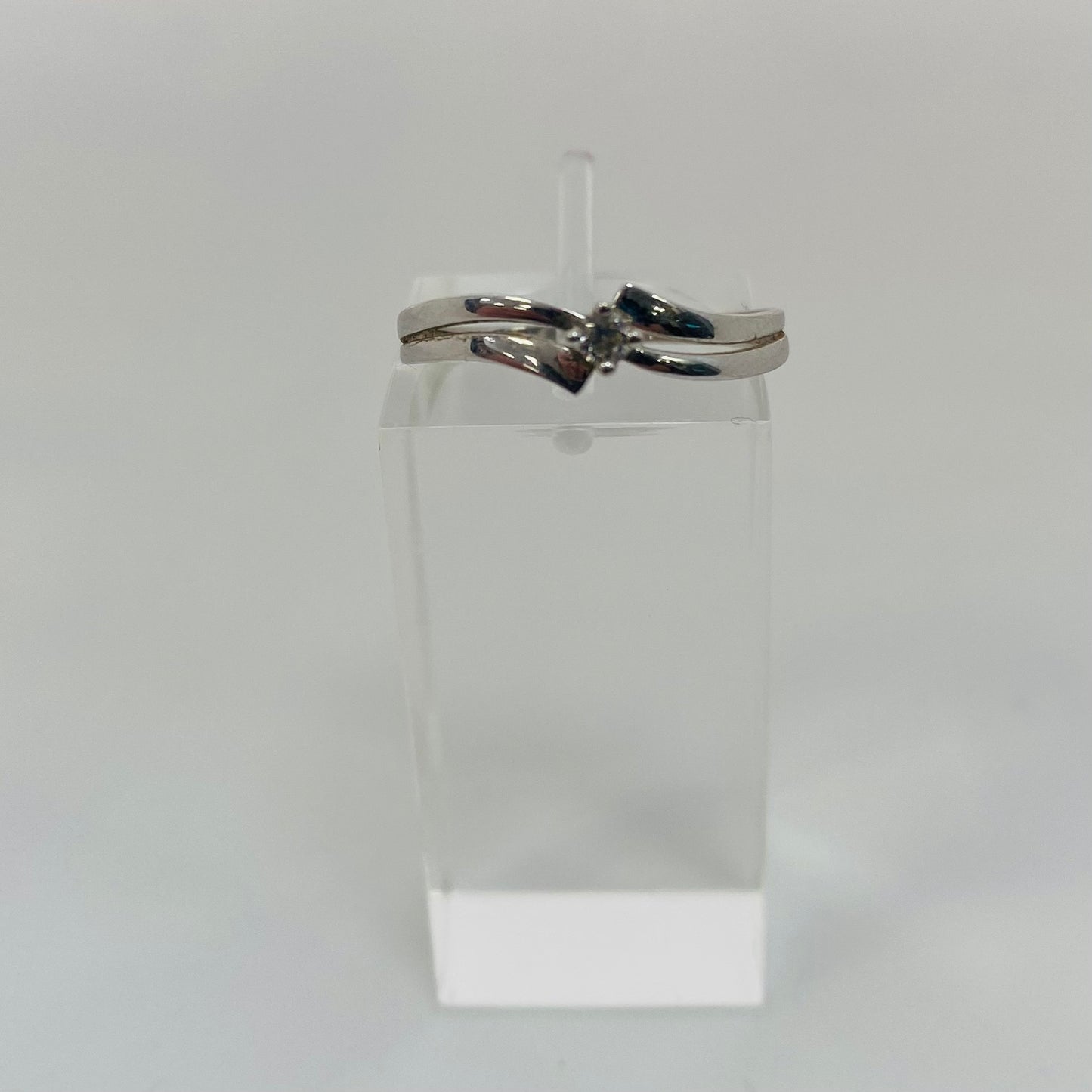 Bague Solitaire Or Blanc avec Diamant 18K