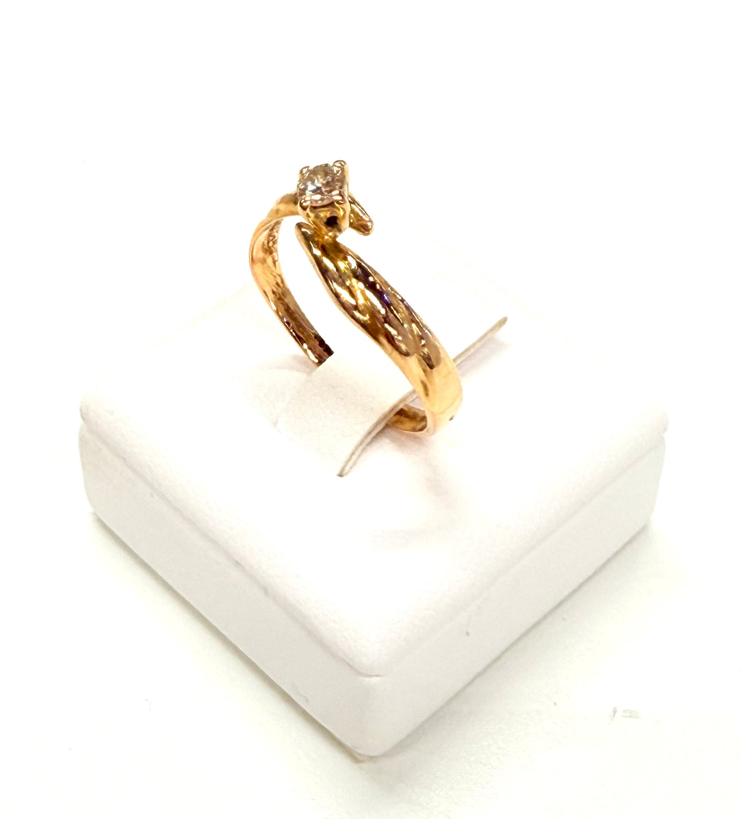 Solitaire en diamant en or jaune 18k Taille-54
