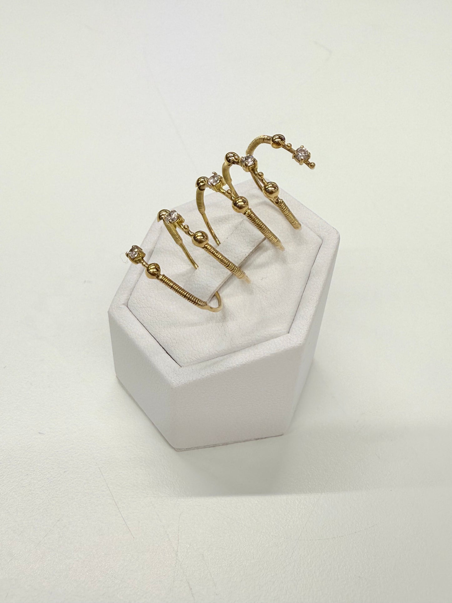 Bague en Or Jaune 18K avec Zirconiums T.54