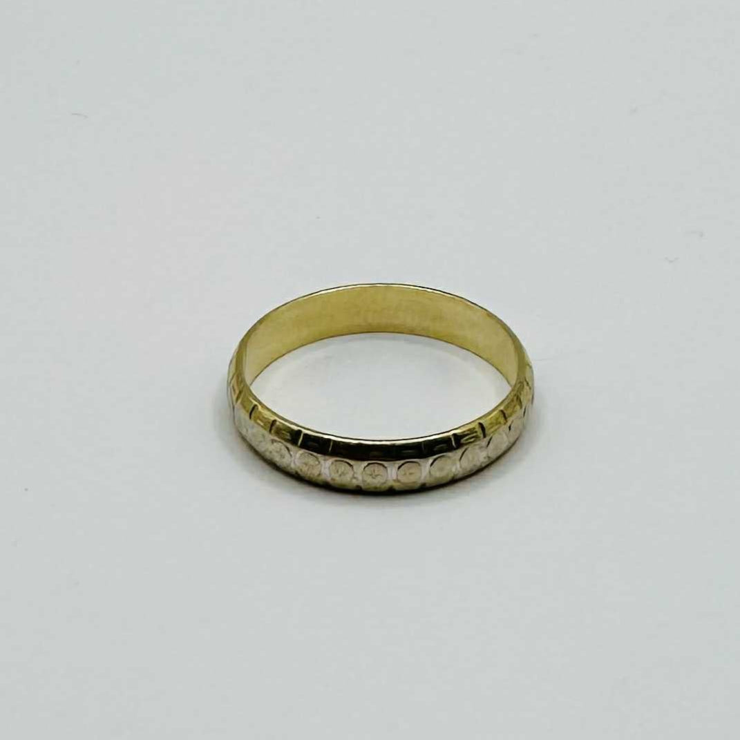 Alliance en Or Jaune et Blanc 18K Taille 57