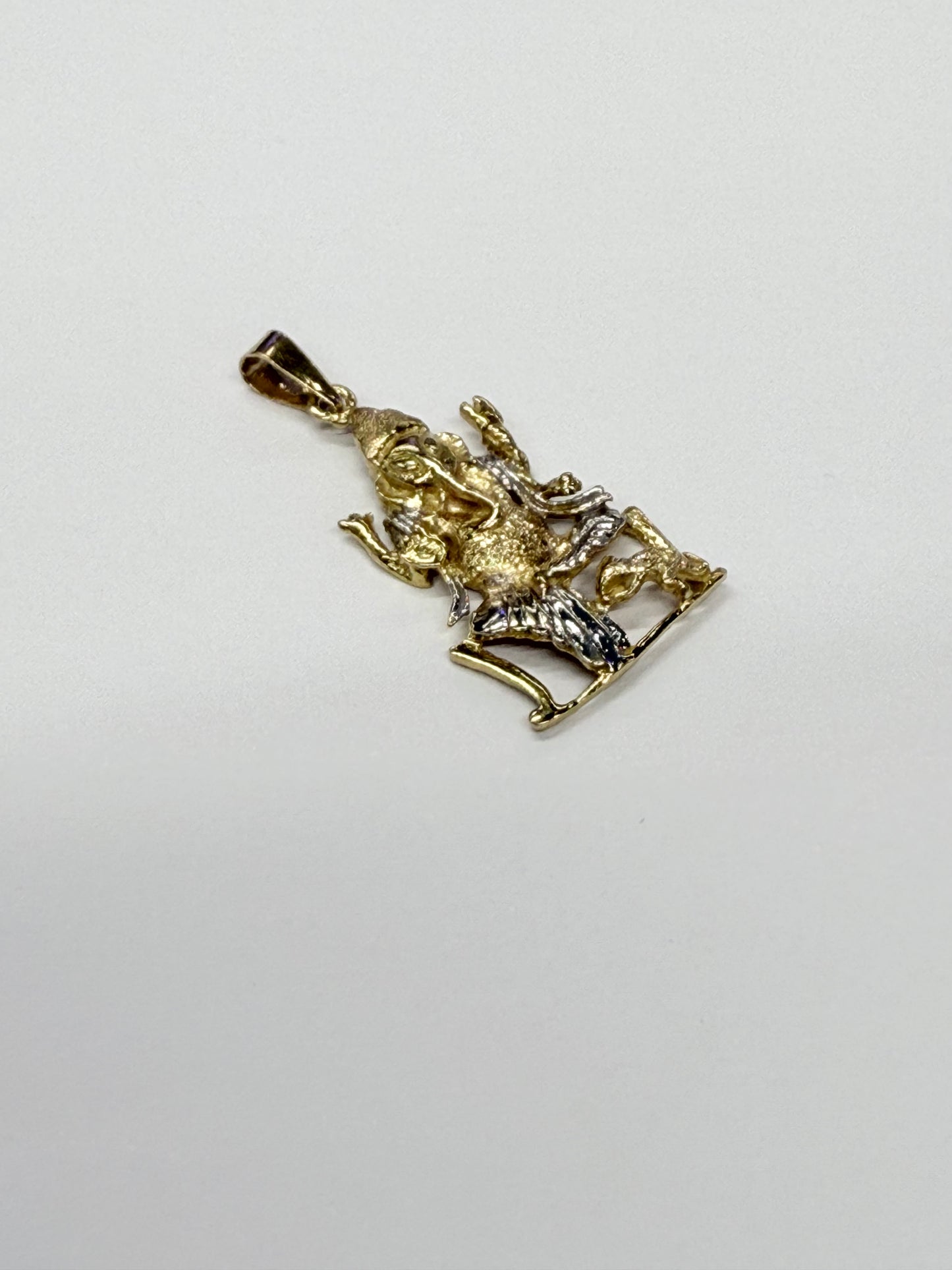 Pendentif Ganesh en Or jaune et blanc 18k