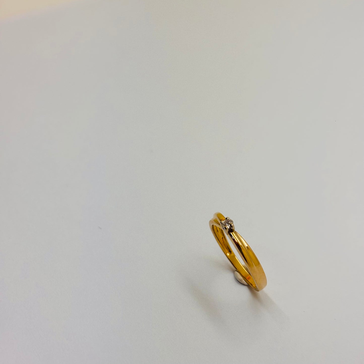 Solitaire Diamant en Or Jaune 18 Carats - T 56