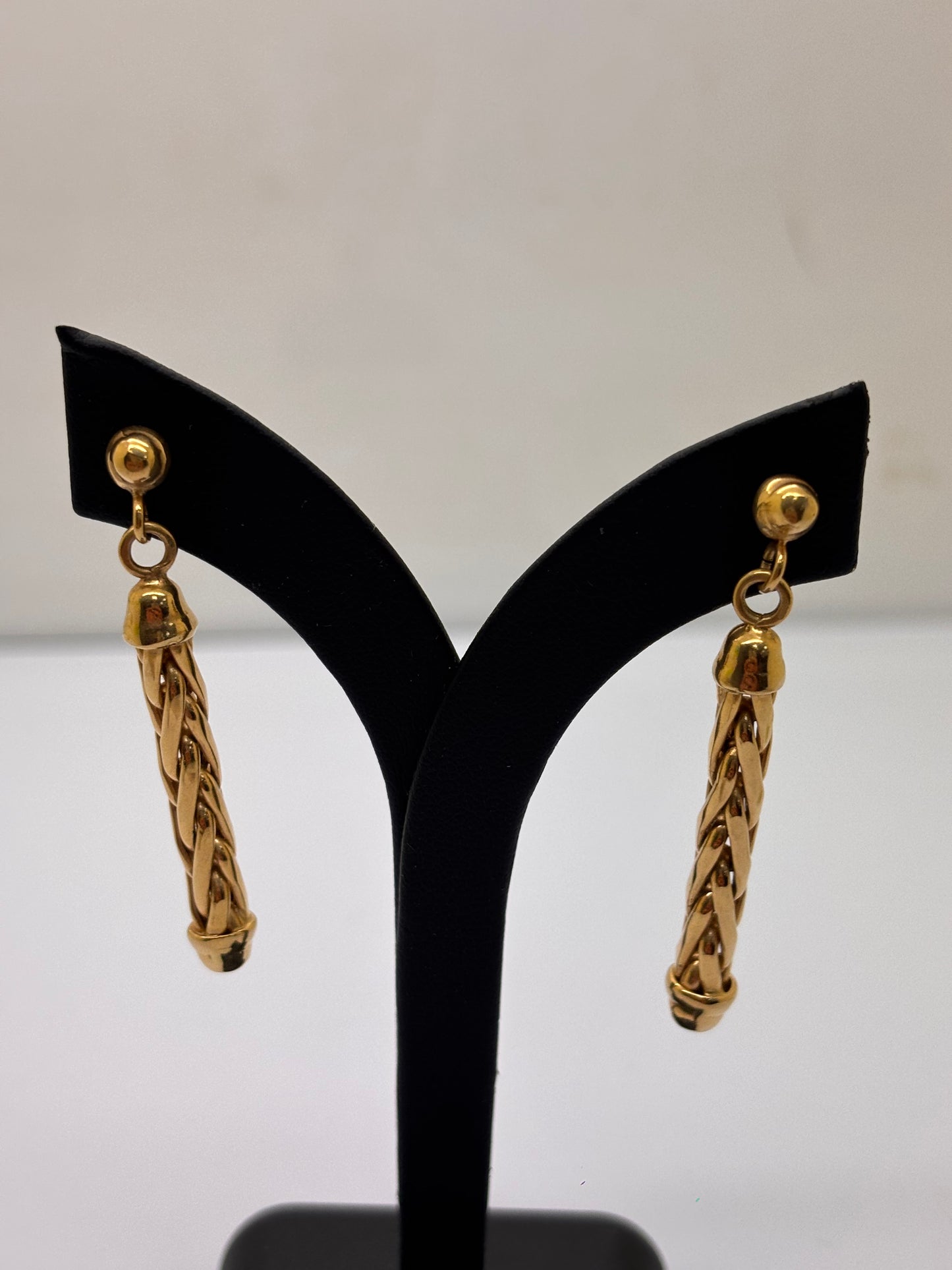 Boucles d'oreilles pendantes en or jaune 18K 7.23 Grs