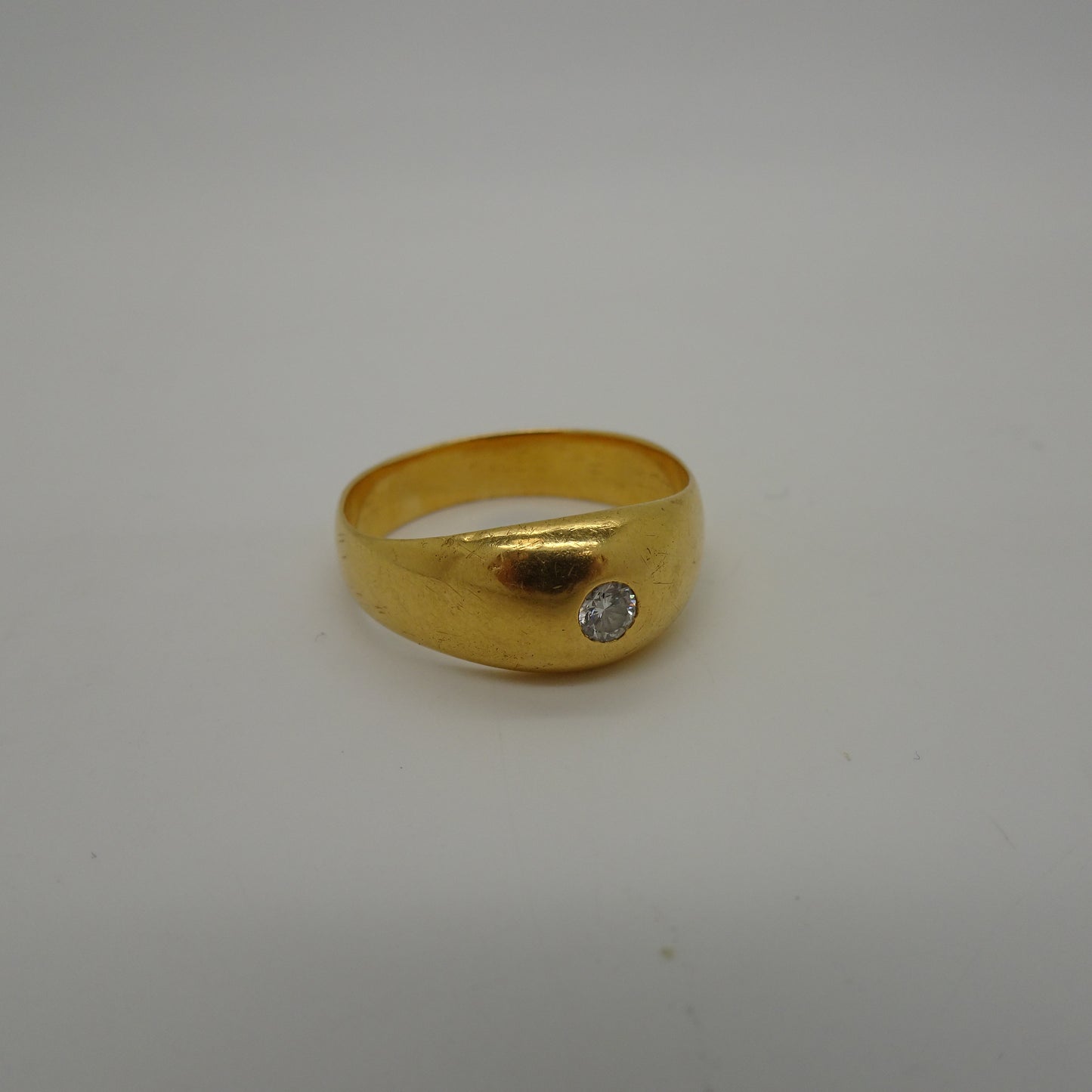 Bague Jonc Or Jaune 18K avec Diamant 0.05ct